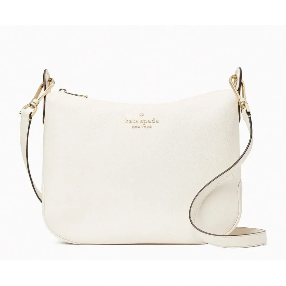 New Kate Spade Rosie Large Crossbody Pebbled Leather Parchment - Picture 3 of 16
